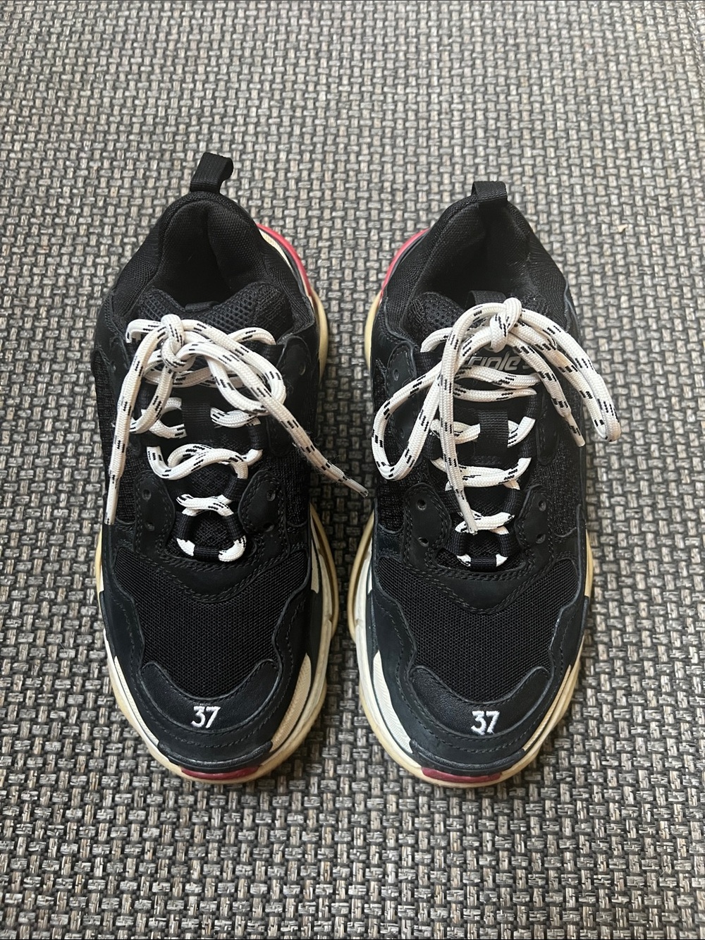 Balenciaga Black Multi-Color Triple S Sneakers